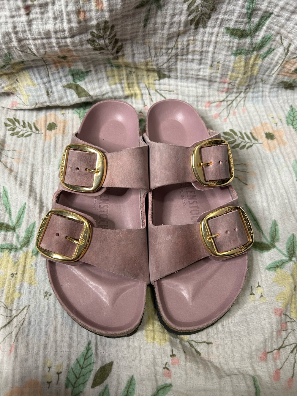 Birkenstock Arizona Big Buckle Pink Purple Oiled Leather Sandals EXQUISITE - Picture 1 of 6